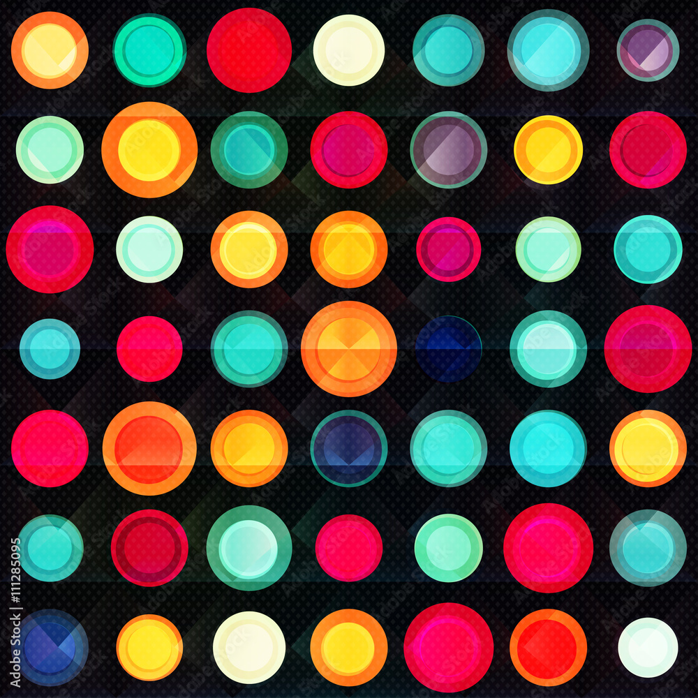 Rainbow circles seamless pattern with grunge effect Rainbow circles seamless pattern with grunge effect