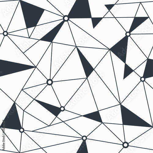 Monochrome triangle geometric seamless pattern