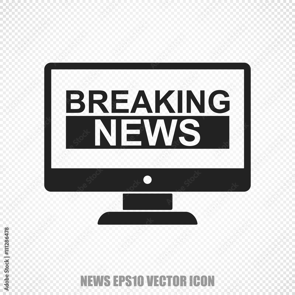 News vector Breaking News On Screen icon. Modern flat design. News vector Breaking News On Screen icon. Modern flat design.