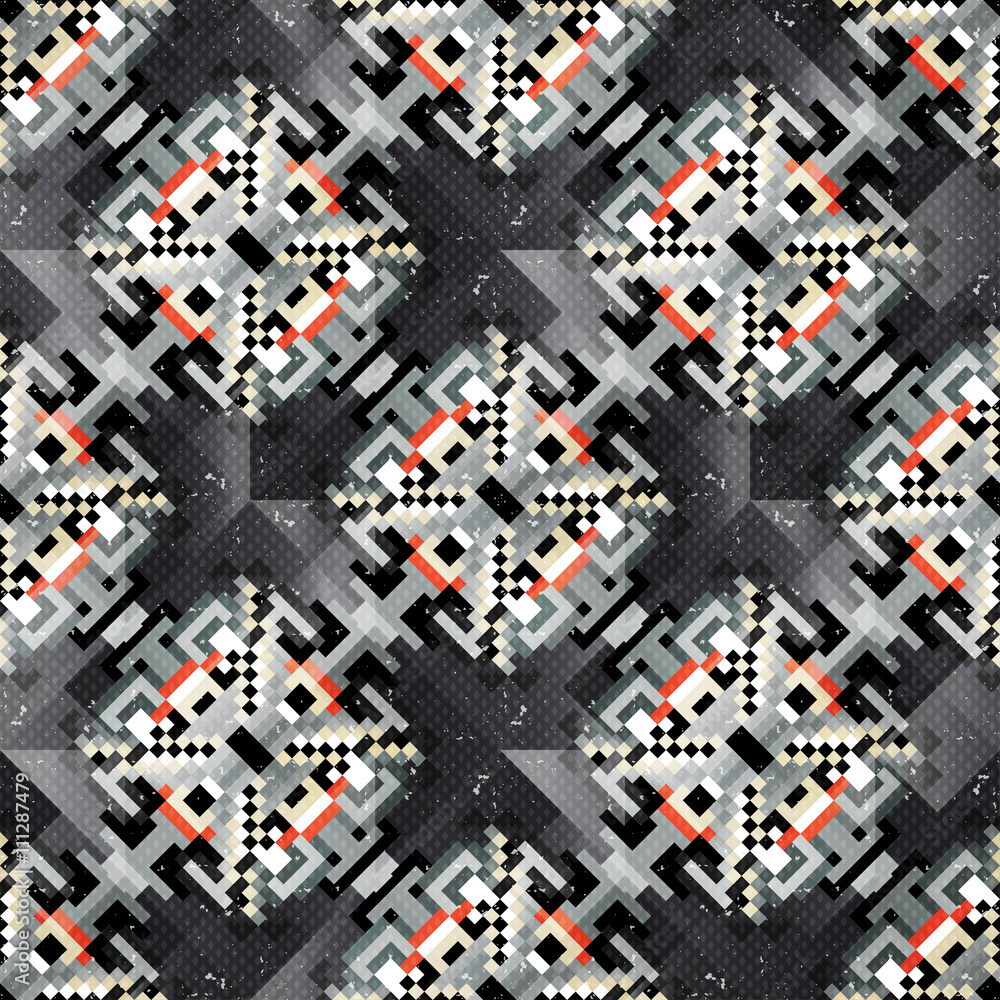 pattern of colored pixels on a black background seamless illustration pattern of colored pixels on a black background seamless illustration