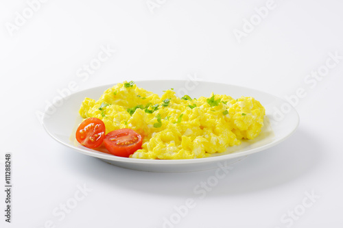plate of scrambled eggs