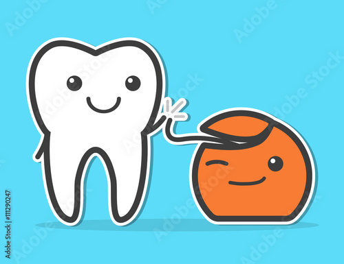 Tooth and dental floss