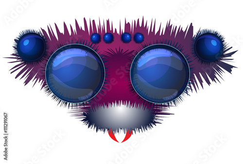 Vector head of the big hairy spider