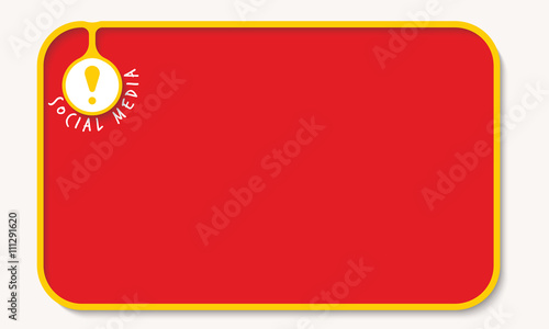Text box for fill your text with inscription social media and ex