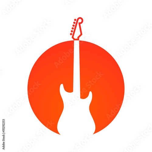 Electric Guitar in round icon