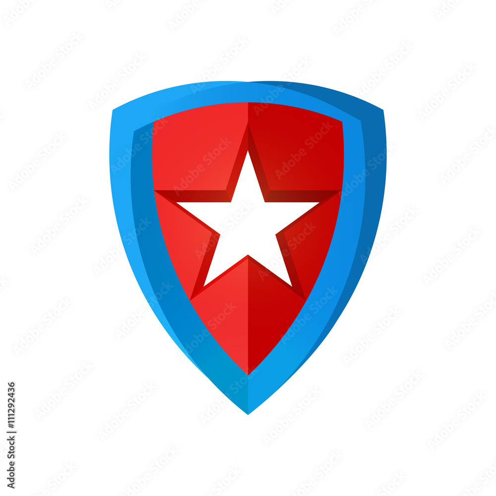 Coat of Arms with colors of United States Flag Coat of Arms with colors of United States Flag