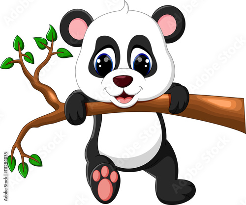 Fototapeta Naklejka Na Ścianę i Meble -  illustration of cute baby panda cartoon