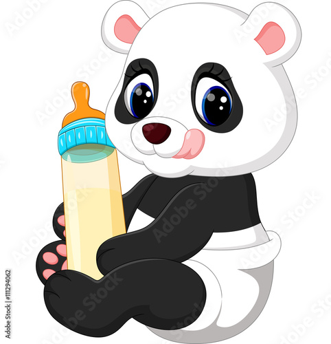 Fototapeta Naklejka Na Ścianę i Meble -  illustration of cute baby panda cartoon
