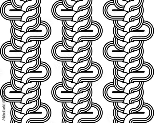 Design seamless monochrome interlaced pattern