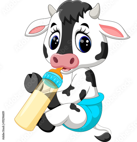 Cute baby cow cartoon