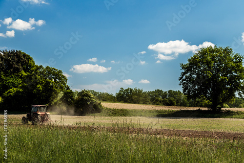 working in the field in the italian countryside