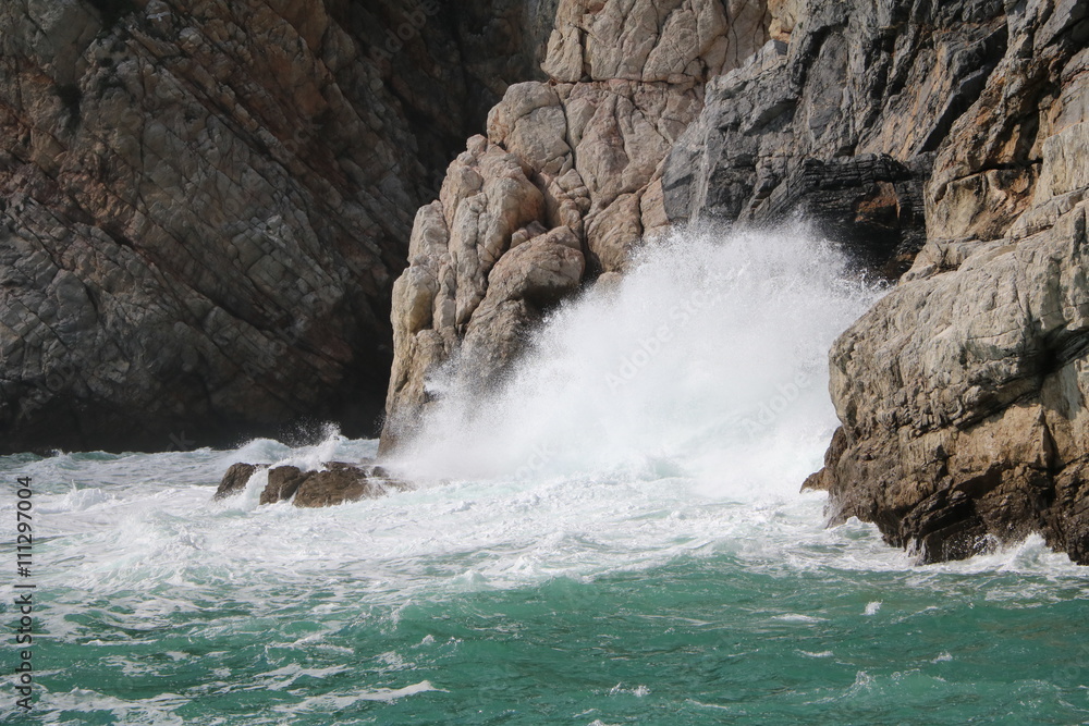 Waves at the Ligurian sea, Porto Venere Italy Waves at the Ligurian sea, Porto Venere Italy