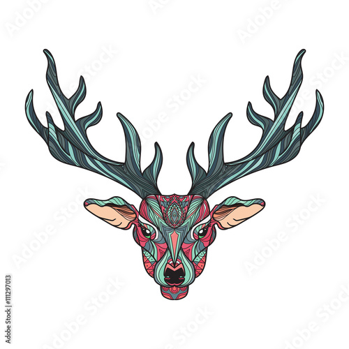Deer head with horns