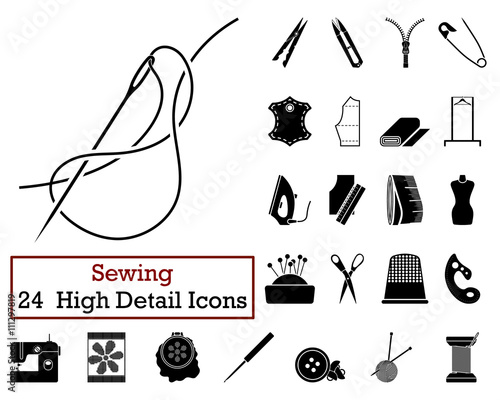 Set of 24 Sewing Icons