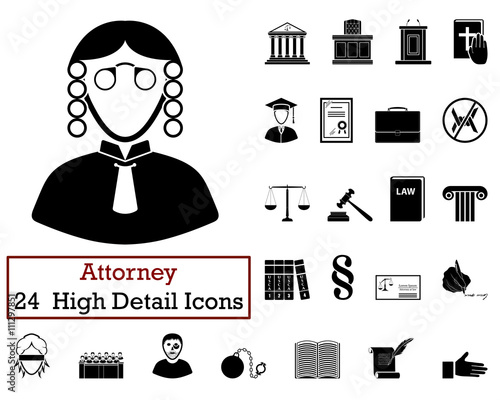 Set of 24 Attorney Icons