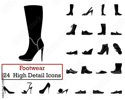 Set of 24 Footwear Icons