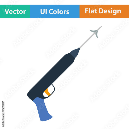 Flat design icon of Fishing  speargun