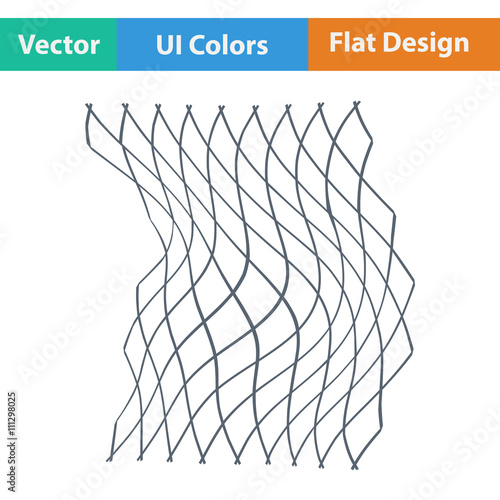 Flat design icon of Fishing net