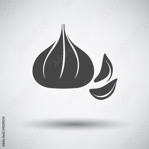 Garlic  icon on gray background