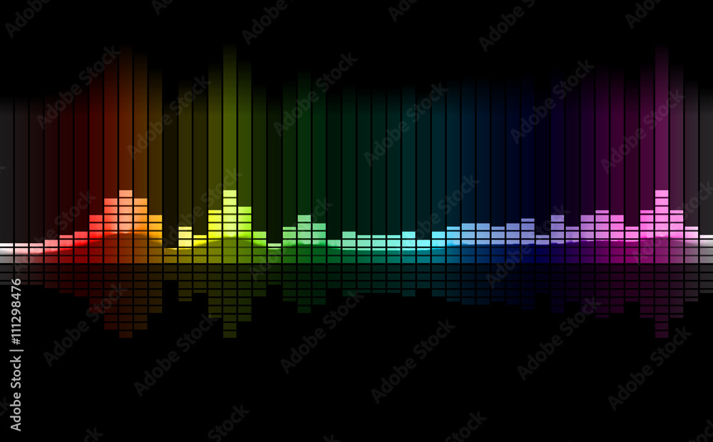 Graphics of music equalizer on black background Graphics of music equalizer on black background