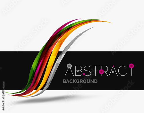 Colorful stripes wave composition, business template