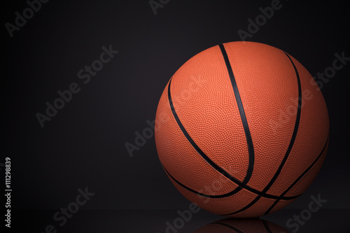 Basketball ball isolated on black background