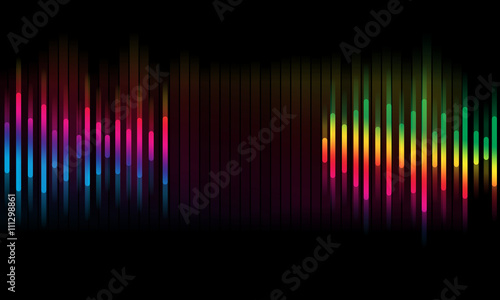 Graphics of music equalizer on black background