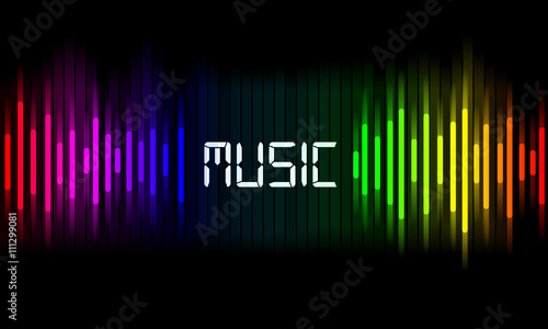 Graphics of music equalizer on black background