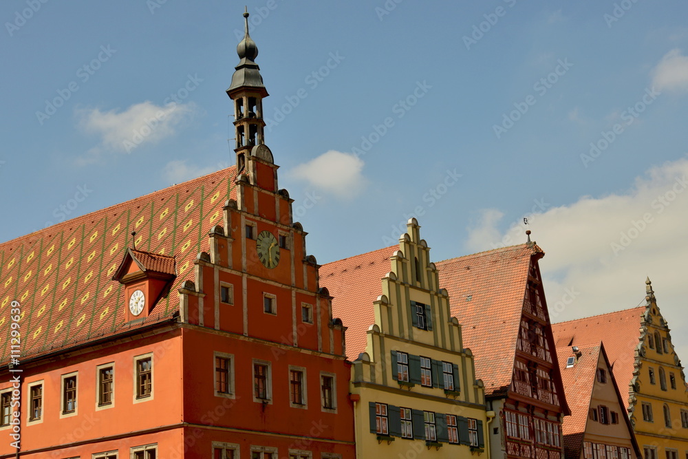 Obraz premium Domy z muru pruskiego w Dinkelsbühl