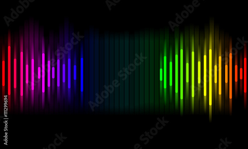 Graphics of music equalizer on black background