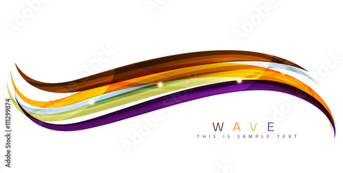 Colorful stripes wave composition  business template