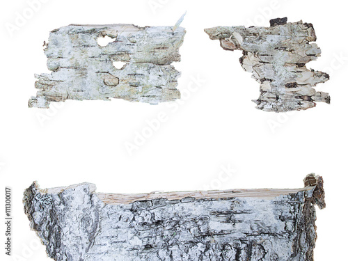 фотографія Birch bark plate isolated on a white background