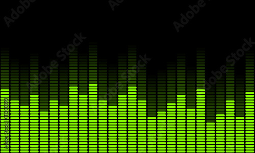 Graphics of music equalizer on black background