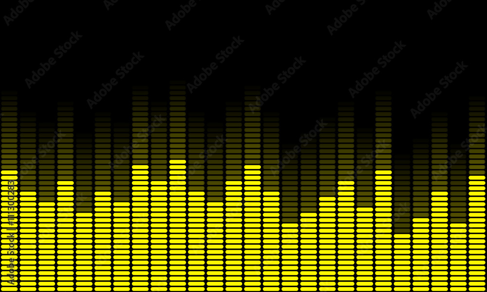 Graphics of music equalizer on black background Graphics of music equalizer on black background