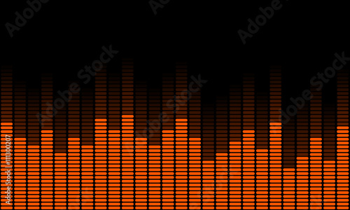 Graphics of music equalizer on black background