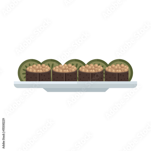 brown spawn sushi rolls set
