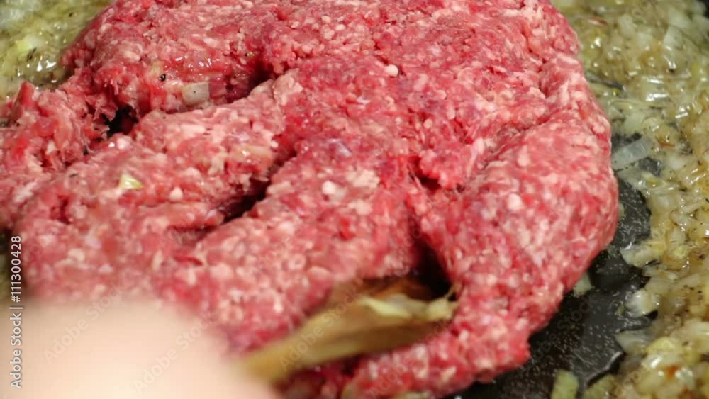 Preparing minced meat gravy sauce on a Teflon pan
Preparing minced meat gravy sauce on a Teflon pan