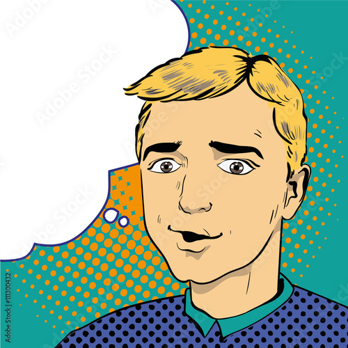 Man in comics retro pop art style. Vector illustration