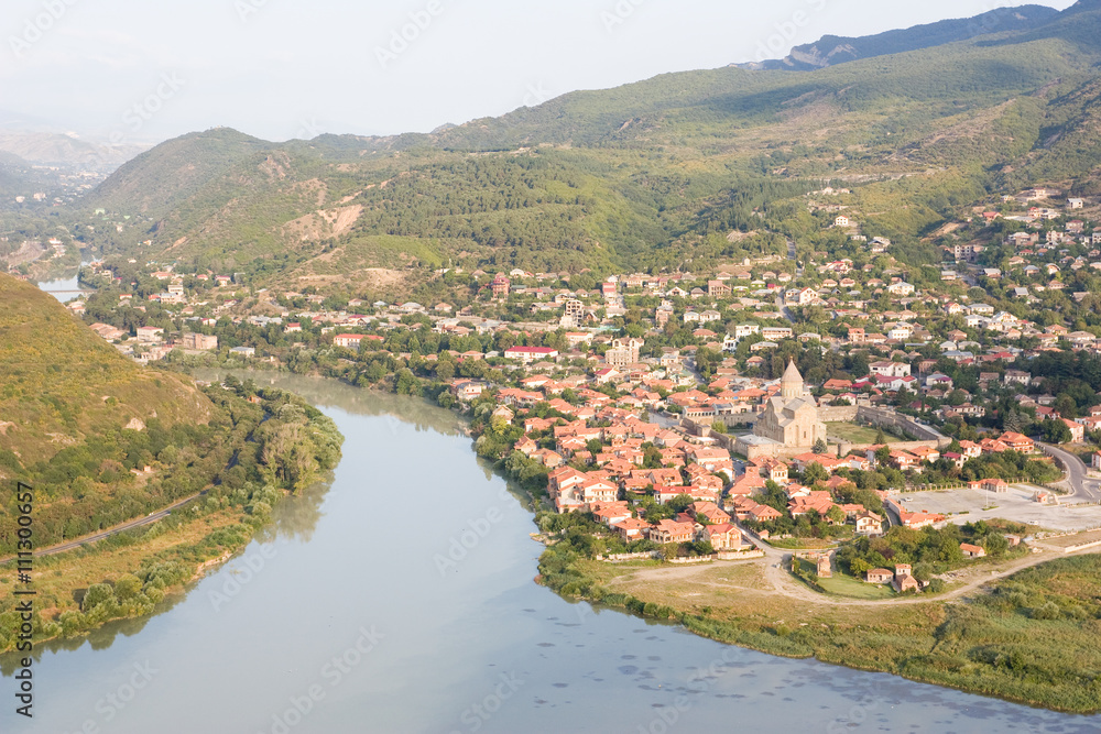 View of Mtskheta, the confluence of the Mtkvari and Aragvi