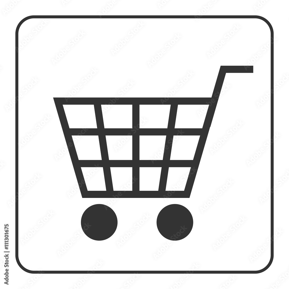Shopping Cart Sign. Gray icon, isolated on white background. Allowing signal. Trolley allowed button. Symbol of buy, retail, sale, store and business. Flat design element. Stock Vector illustration. Shopping Cart Sign. Gray icon, isolated on white background. Allowing signal. Trolley allowed button. Symbol of buy, retail, sale, store and business. Flat design element. Stock Vector illustration.