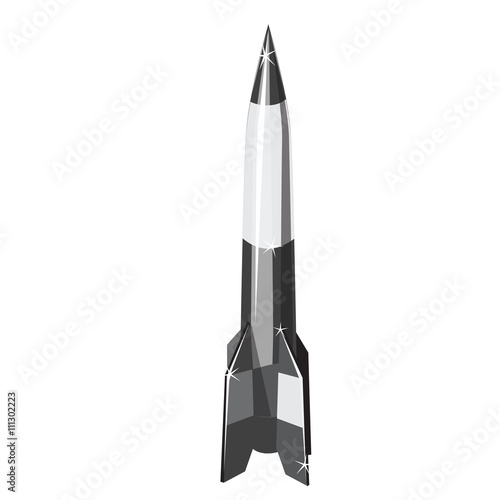 Ballistic missile on a white background