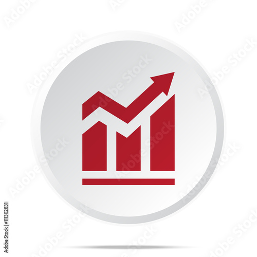 Red Trend icon on white web button