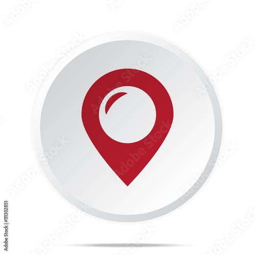 Free Download Red Place icon on white web button - GFXLoad