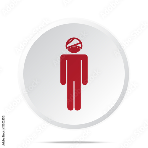 Red Head icon on white web button