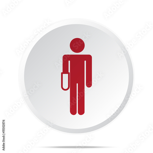 Red Hand icon on white web button
