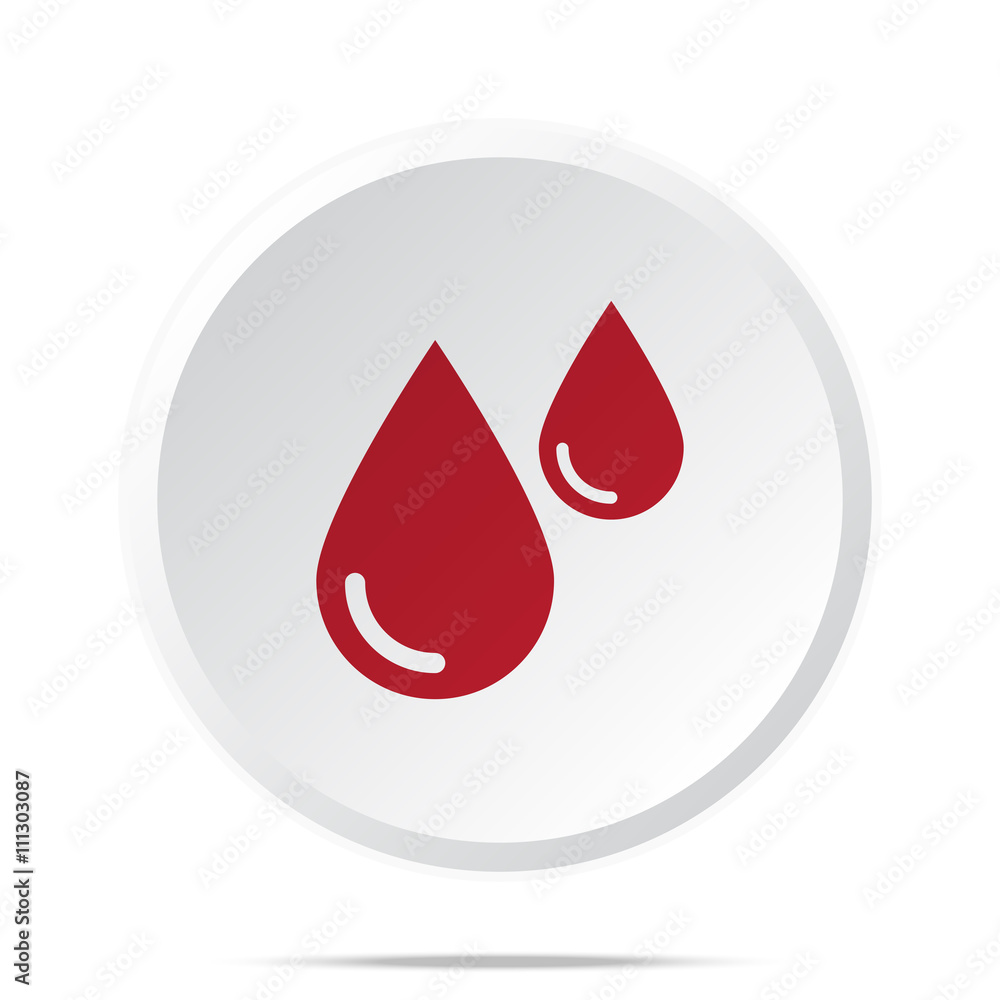 Red Blood icon on white web button Red Blood icon on white web button