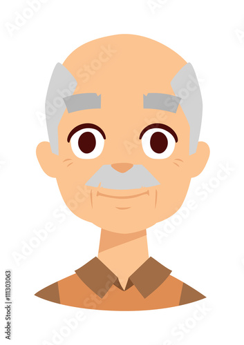Happy grandpa vector illustration.