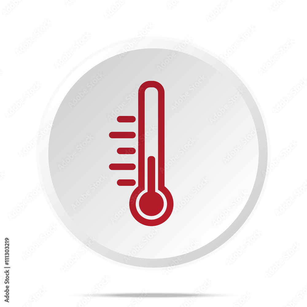 Red Temperature icon on white web button Red Temperature icon on white web button
