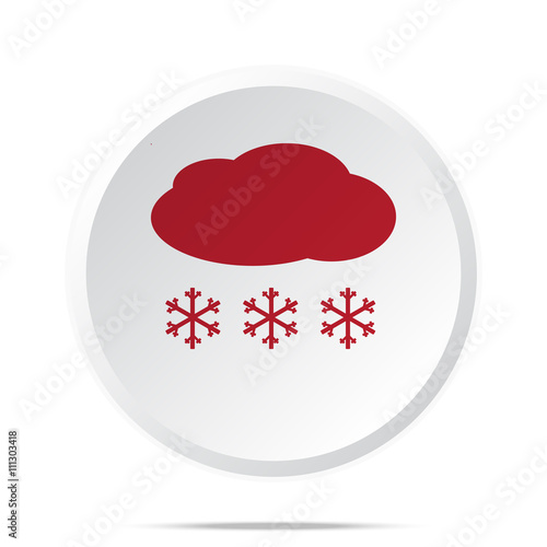 Red Snow icon on white web button