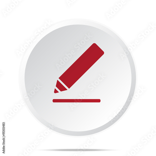 Red Sign Here icon on white web button